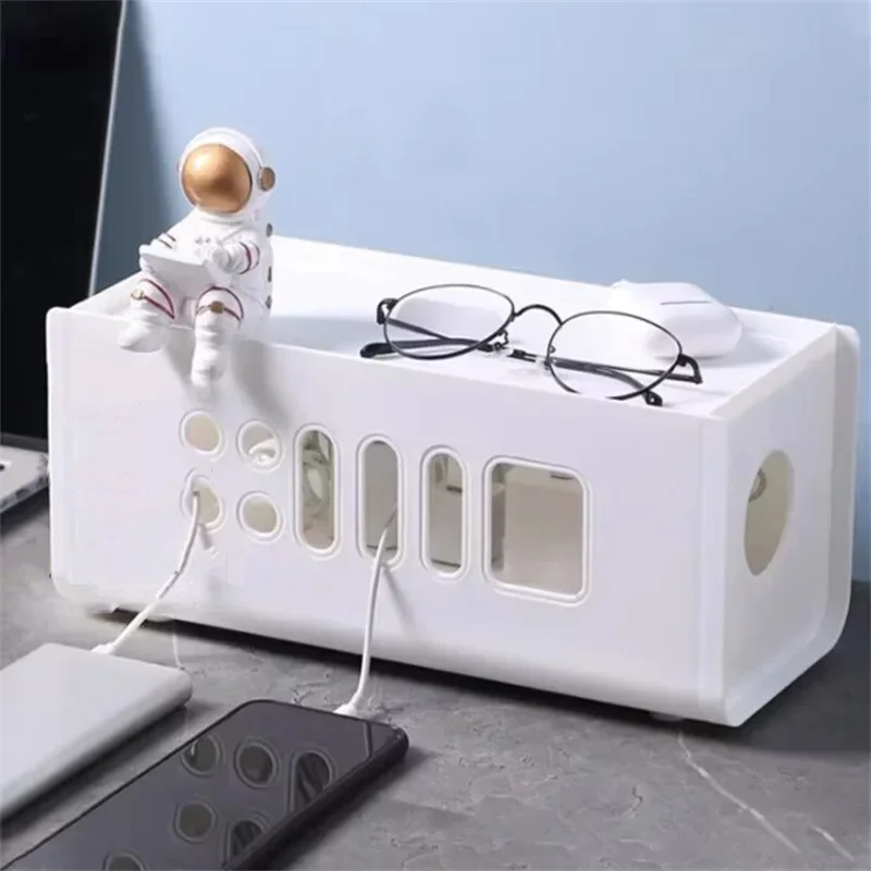

Cable Storage Box Multifunctional Power Board Wire Management Socket Wire Case Home Room Safety Network Line Storage Bin