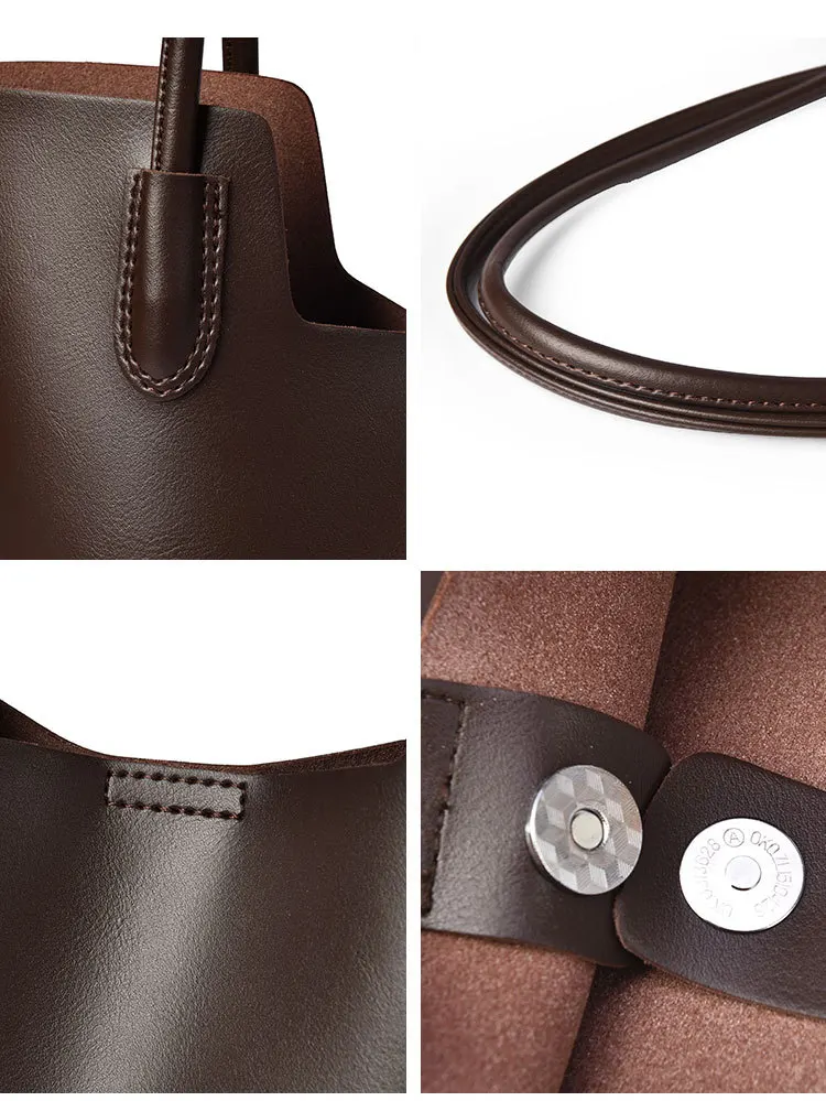 PU Leather Shoulder Bags for Women Messenger Bags Composite Handbags 2 Piece Set Bolsa Female Big Totes for Daily Commute - view 4