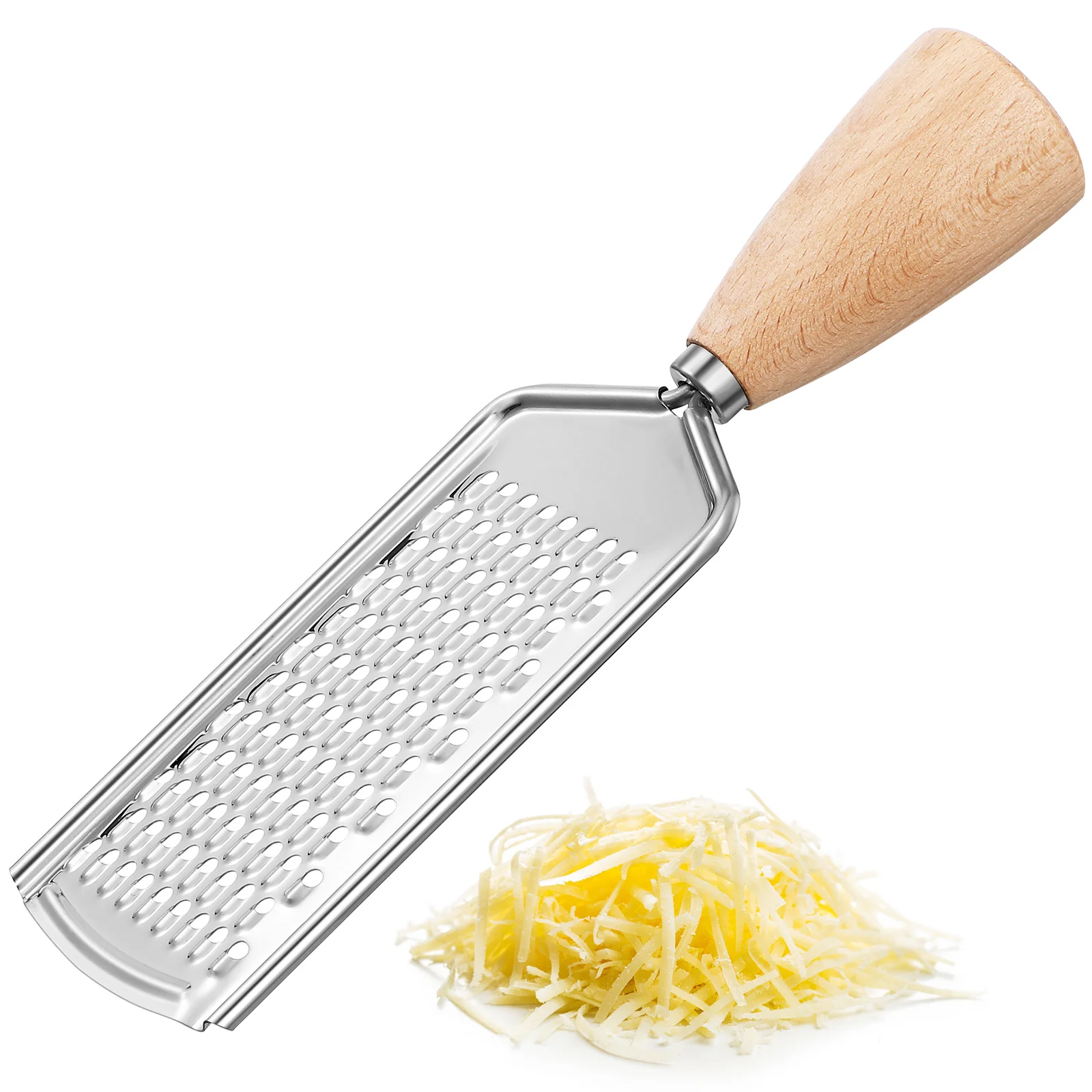 Cheese Grater Garlic Potato Shredded Carrot Peeler Multi-purpose Vegetable Wooden with Handle Easy Clean