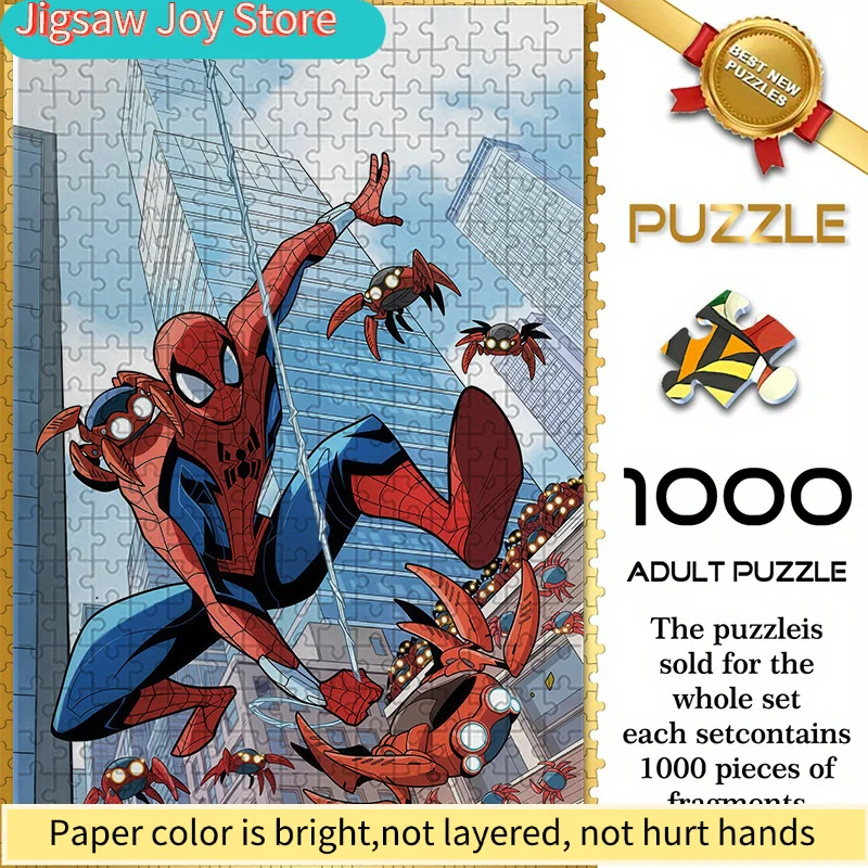 

of Marvel-Themed Seamless Puzzles Z10.18-50, Featuring a Scene of Spider-Man Battling a Mechanical Spider - Durable Thick Puzz