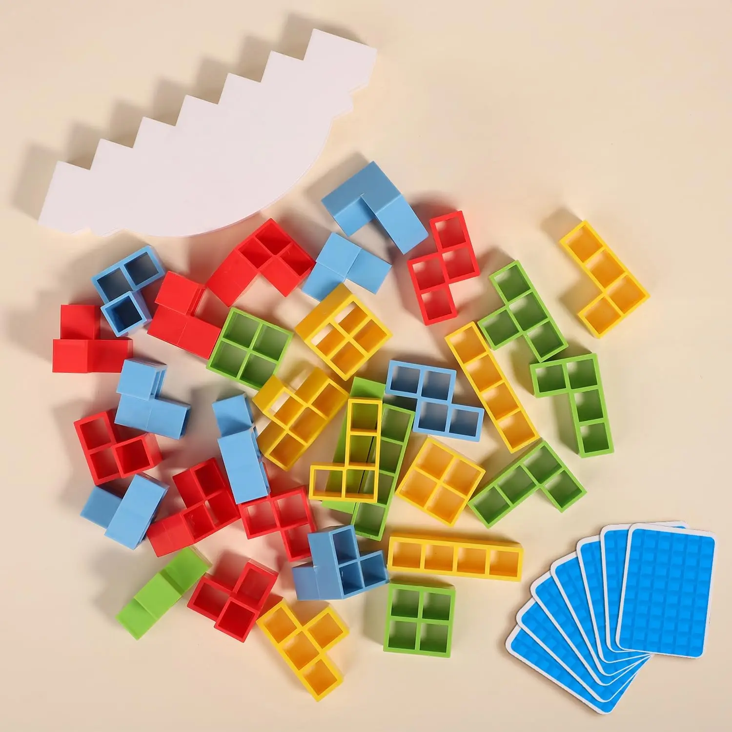 32pcs Tower Balance Stacking Blocks Game, Balance Blocks Stacking Game Set Board Games for Kids and Adults Board Games for 2 Pla