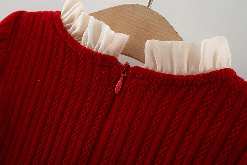 2 Teile/satz Winter Kinder Kleidung Neue Jahr Chirstmas Baby Mädchen Dickes Kleid Zarte Kleinkind Kostüm Kind Kostüm + Niedlichen Kaninchen Tasche – Detail 13