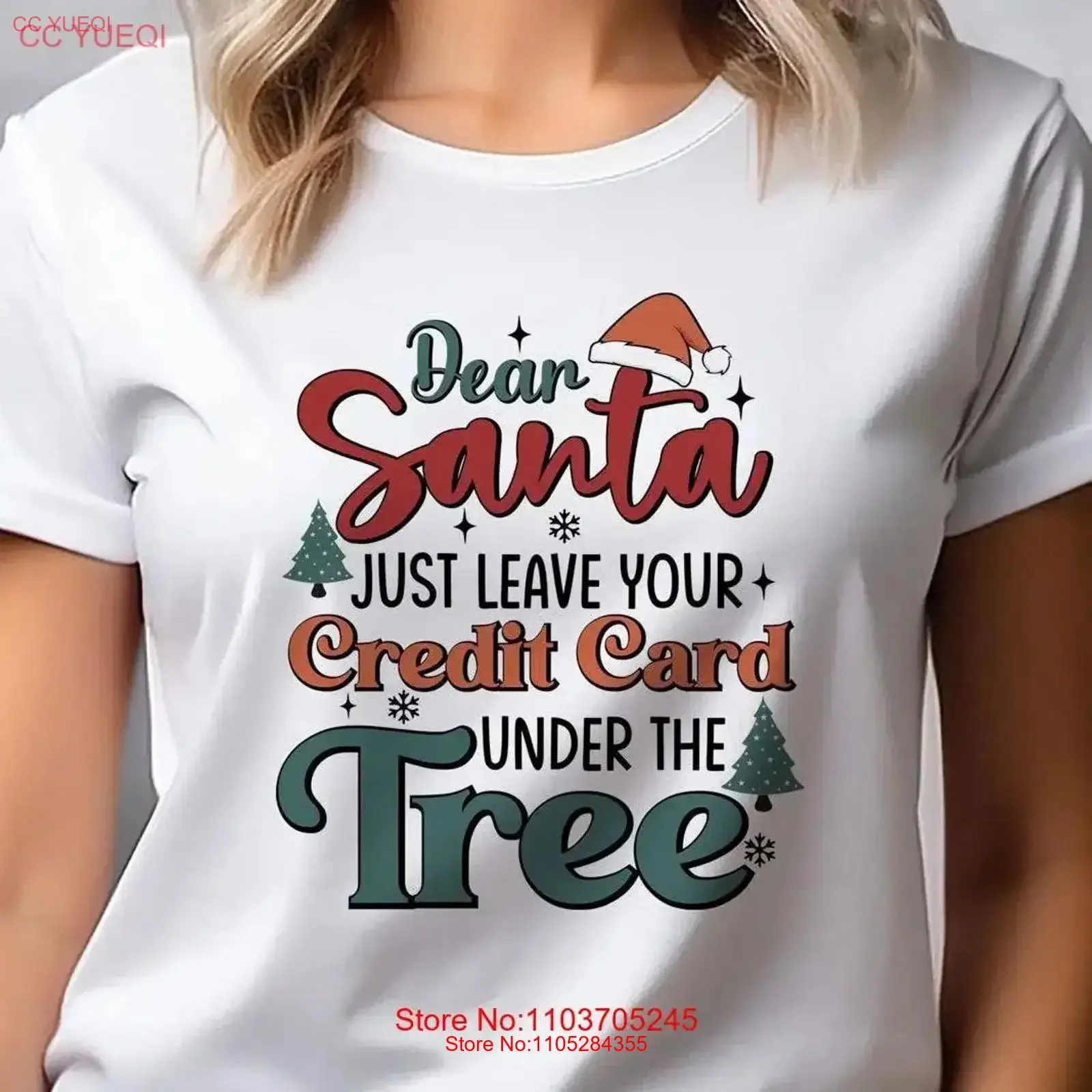 Dear Santa Just Leave Your Credit Card Under the Tree Christmas Bella Canvas Crew Neck T Shirt DTF 50232 vintage Washed
