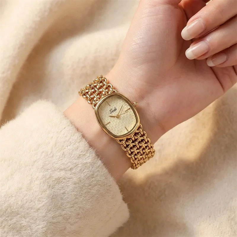 

Новые роскошные часы GEDI для женщин, нишевые женские кварцевые часы, модные элегантные женские часы-браслет, reloj para mujer