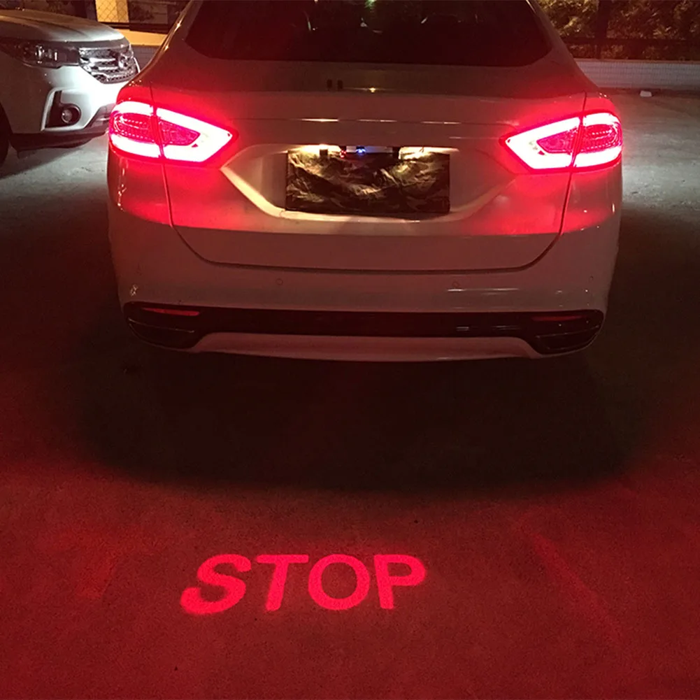 LED Car Laser Fog Light Anti-Collision STOP Taillight Lamp Voiture Rear Warning Signal Projector Auto Assesories