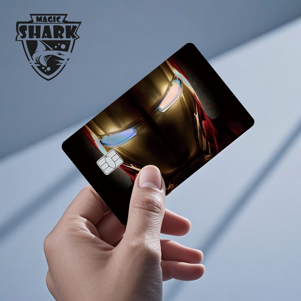 Magic Shark Holographic Laser Deadpool Spiderman Ironman Batmans Skin Cover Film Sticker for Debit Bank Credit Card - view 3