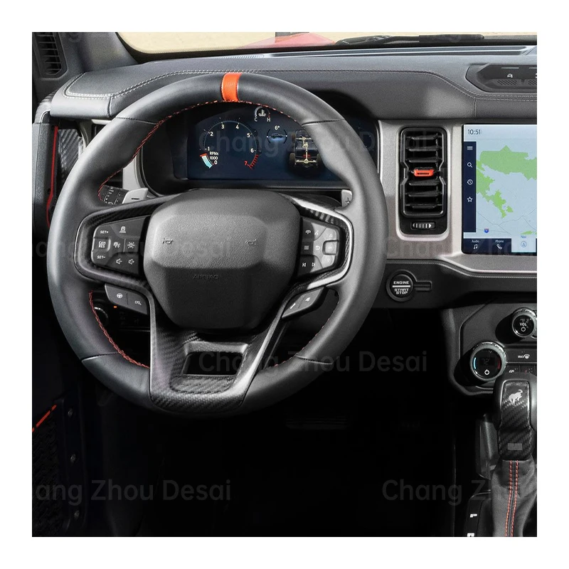 2021 2022 2023 Car Accessories real carbon fiber raptor Steering Wheel For Ford Bronco