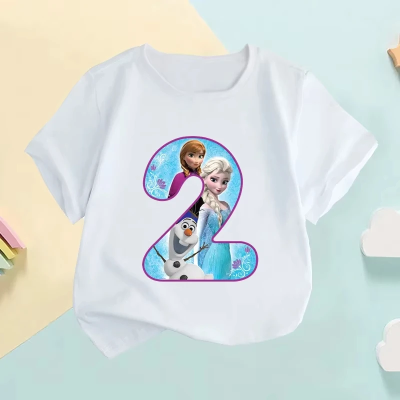 2026 جديد الطفل تي شيرت المجمدة عيد ميلاد الرقمية قميص مطبوع للبنين والبنات القطن الخالص جولة الرقبة تي شيرت #1