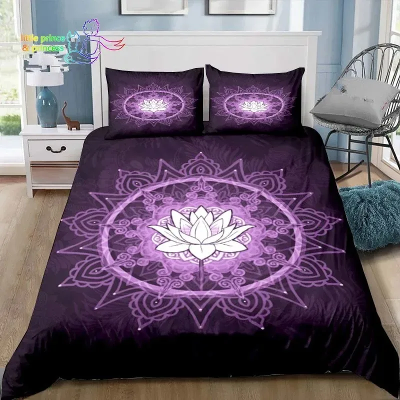 

Retro Lotus Comfortable Duvet Quilt Cover Pillowcase Bedding Set Children Bedroom Decoration Home Textile