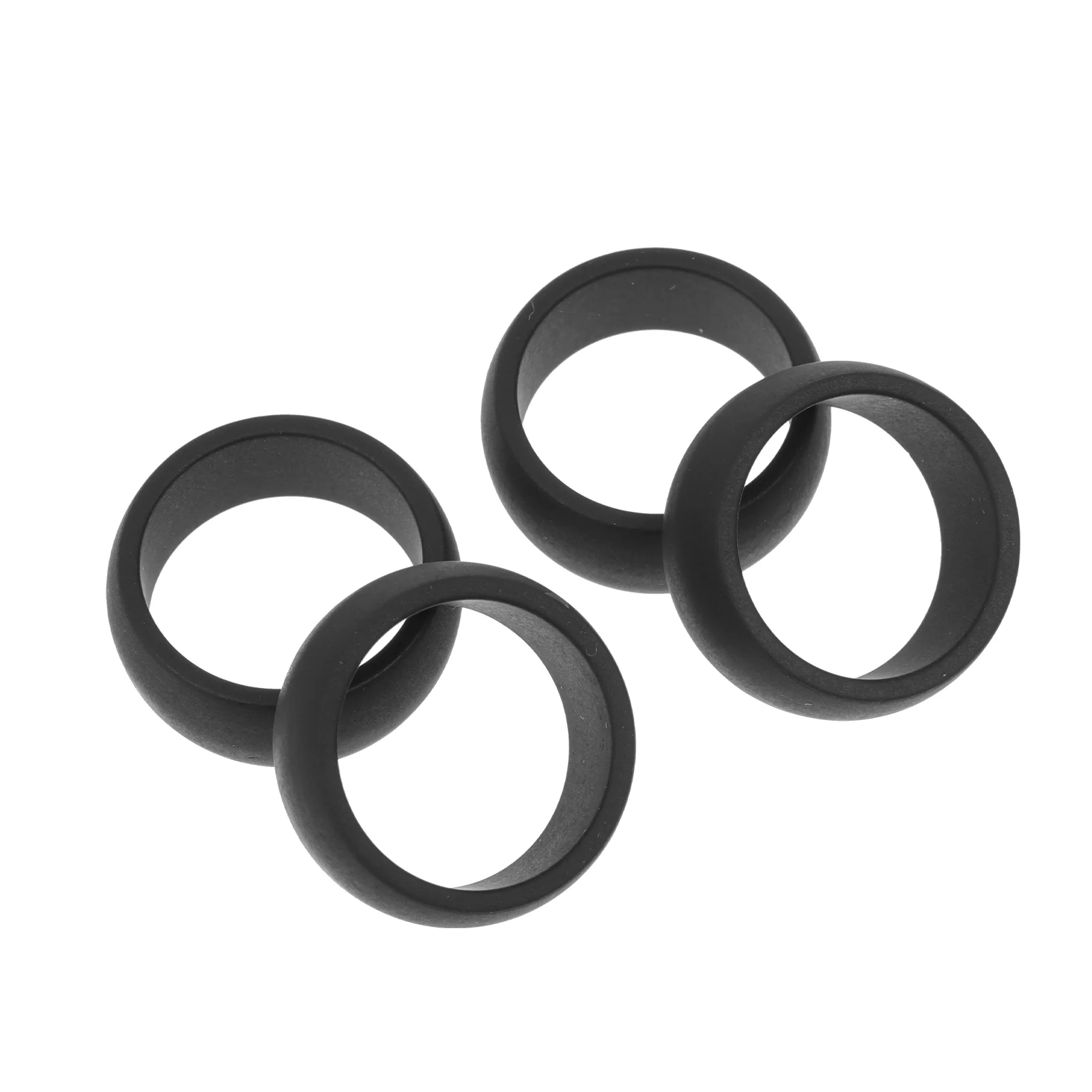 4 PCS Mens Silicon Rings Silicone Finger Wedding Protector Strap 2.3X2.3X0.7CM Protective Covers Black Silica Gel Sports Man