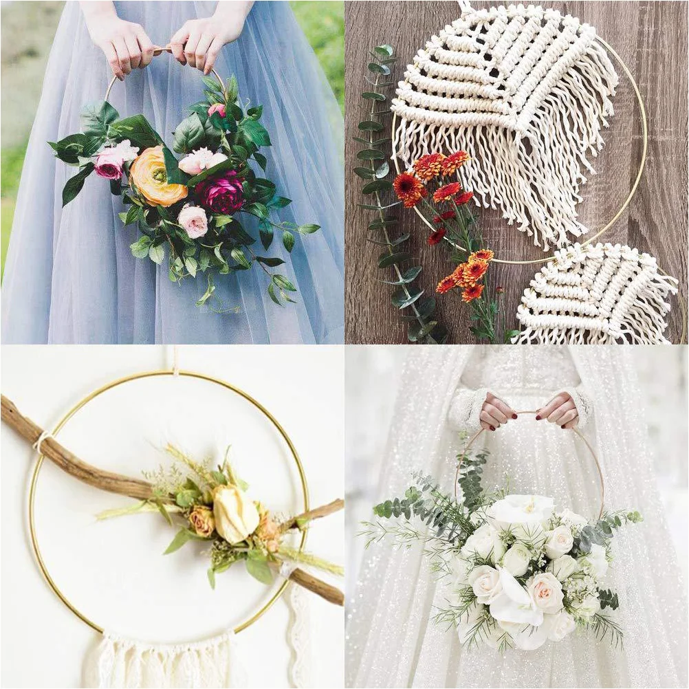 10 Pcs Dream Catcher Hoop Tassel Garland Metal Hoops Craft DIY Wooden Rings Dreamcatcher Round