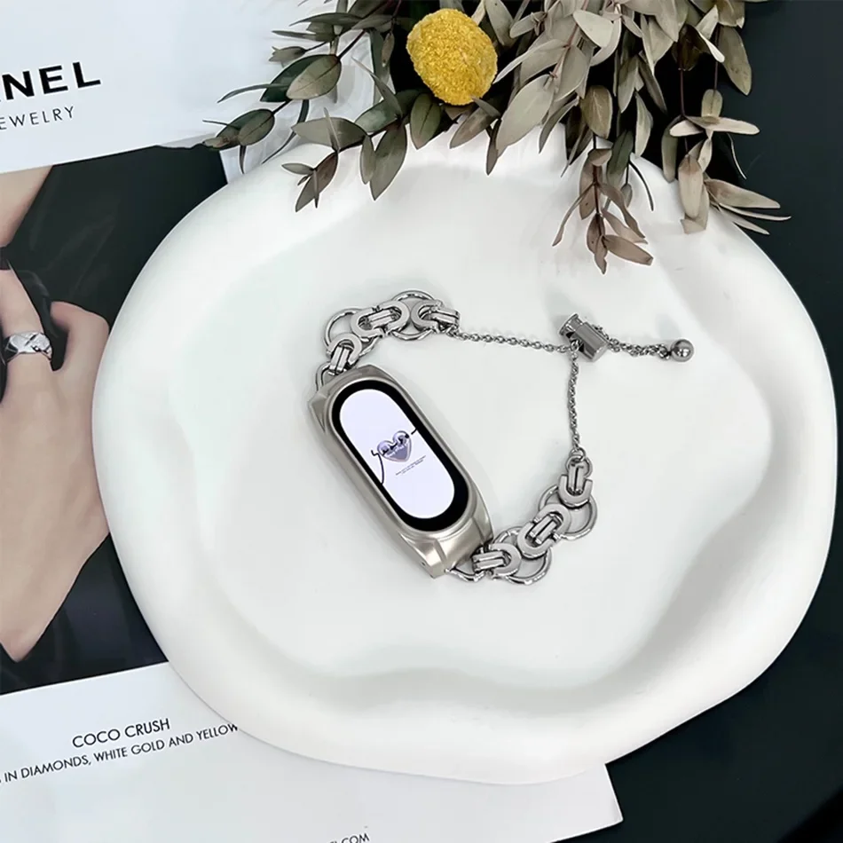 Correa para Xiaomi Mi Band 7, 6 y 5, pulsera de Metal con resorte de repuesto para pulsera inteligente Xiaomi Mi Band 4 y 3