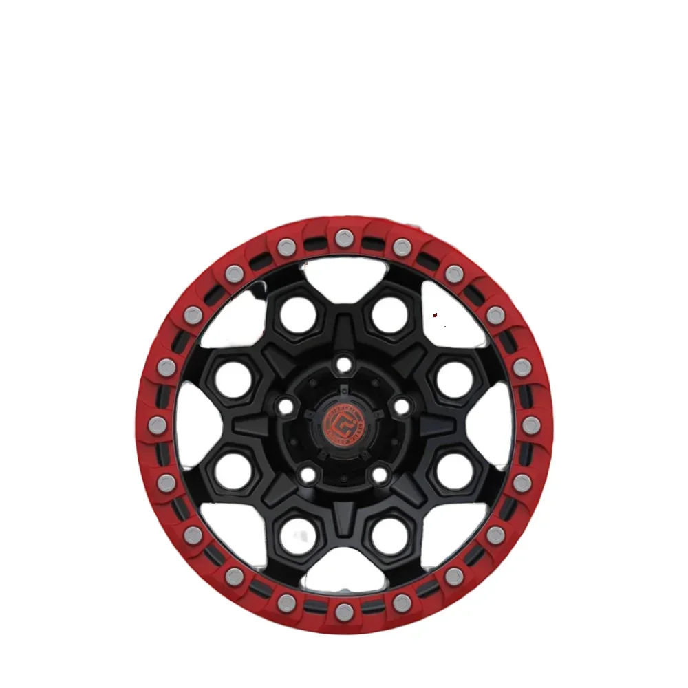 High Performance 16 17 18-Inch Aluminum Alloy Bead Lock Wheels for Drag Racing Custom Grey Finish with 50mm ET Spokes Design