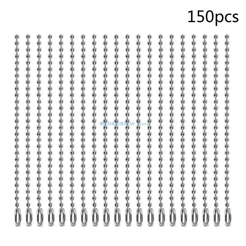 

C1FE 150 Pack Ball Bead Chain Nickel Plated Ball Chain Necklace Adjustable Pull Chain