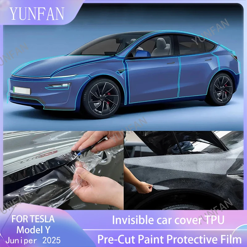 

For Tesla 2025ModelY Juniper TPU Transparent Sticker Body Accessories Styling Pre-Cut Paint Protection Film Car Clear Kit Sticke