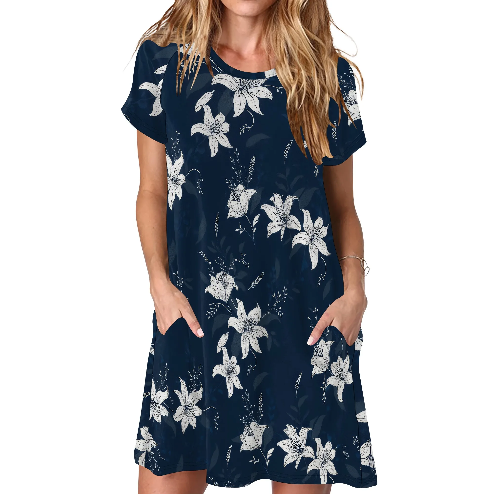 

Women’s Casual Summer T Shirt Dress Loose Short Sleeve Tunic Dress with Pocket for Women