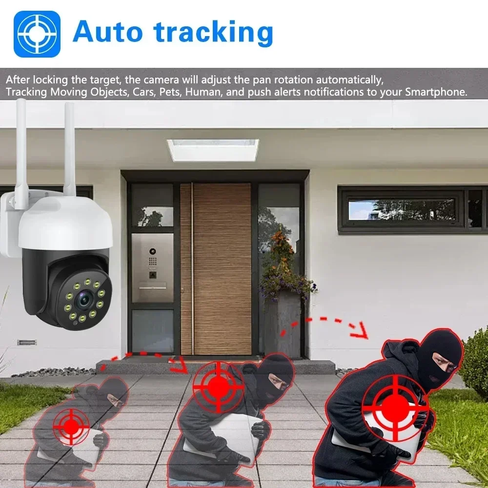Tuya 5MP Smart Home WIFI Surveillance Camera Color Night Vision Auto Tracking Remote Control Outdoor HD CCTV Security Camera PTZ