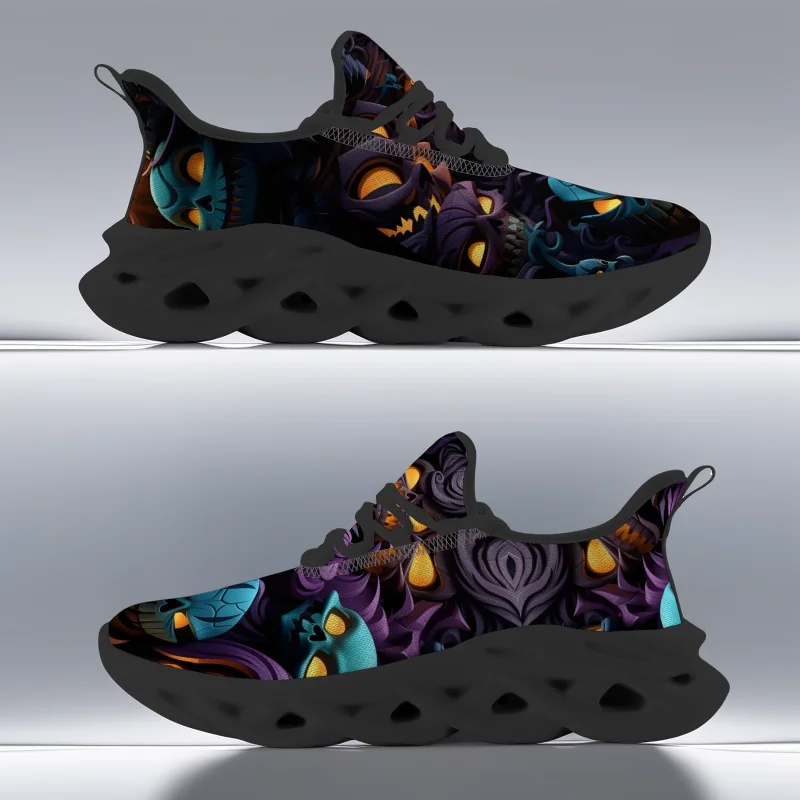 أحذية رياضية غير رسمية مخصصة على شكل جمجمة فانوس اليقطين أحذية جري للرجال والنساء أحذية شبكية خفيفة الوزن #3