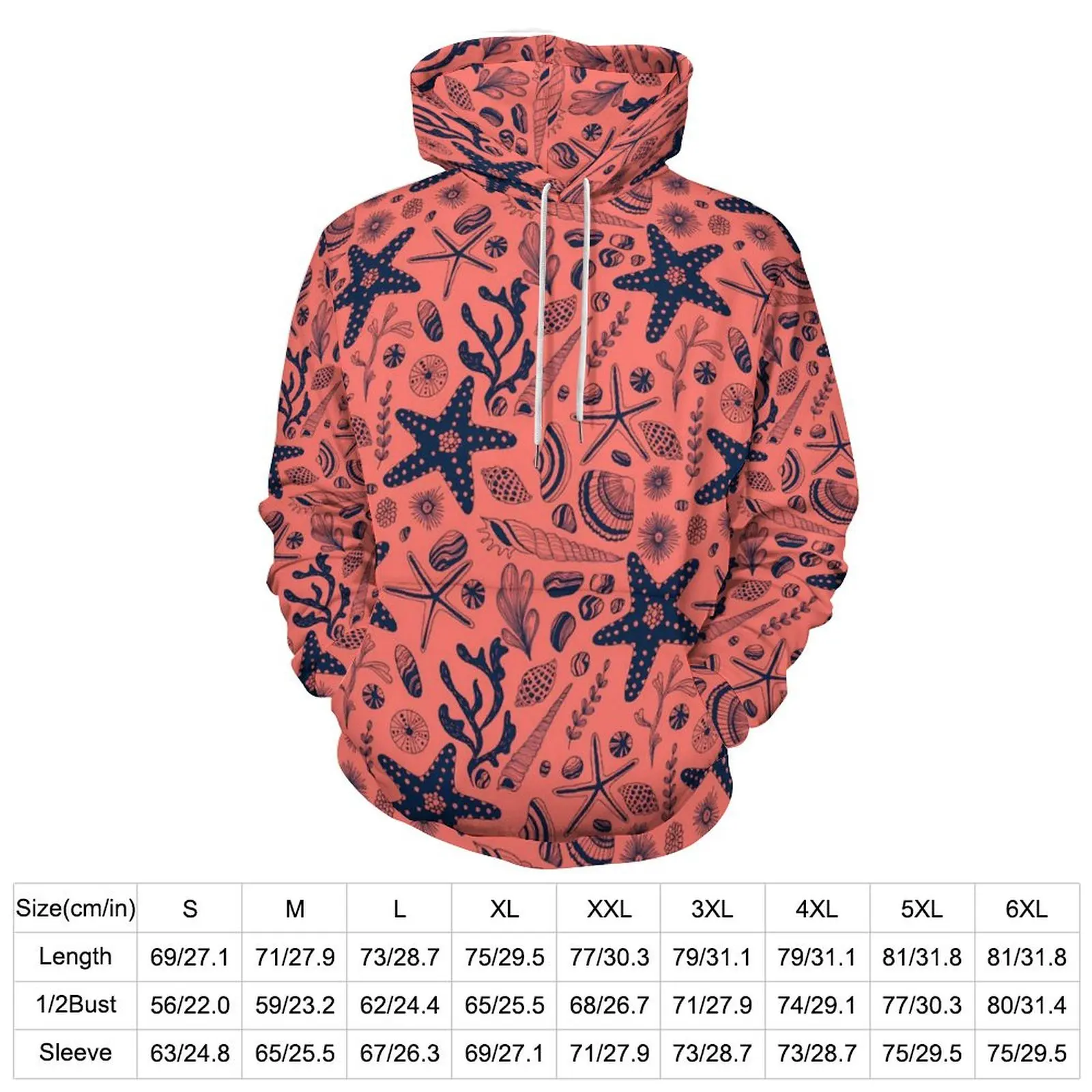 Sea Shells Casual Hoodies Long Sleeve Living Coral Kawaii Hoodie Autumn Streetwear Graphic Oversize Clothing