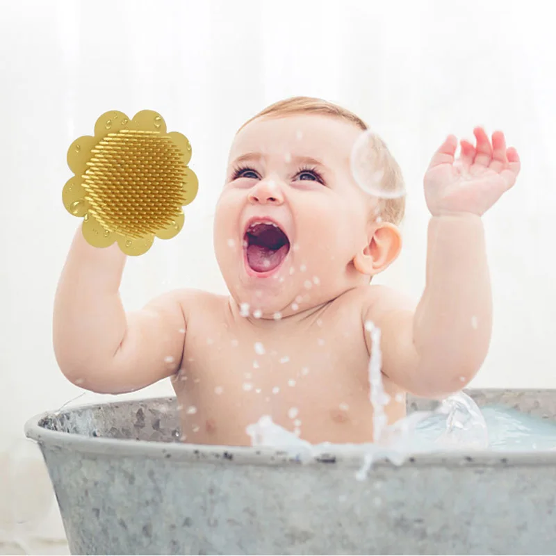 Baby Silicone Shampoo Brush Scrubber Infant Bath Wipe Children Bathing Soft Massage Bath Brush Kids Washing Hair Tool