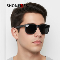 Shonemes Polarized Square Sunglasses Classic Men Women Shades TR90 Frame Outdoor UV400 Sun Glasses Black for Unisex