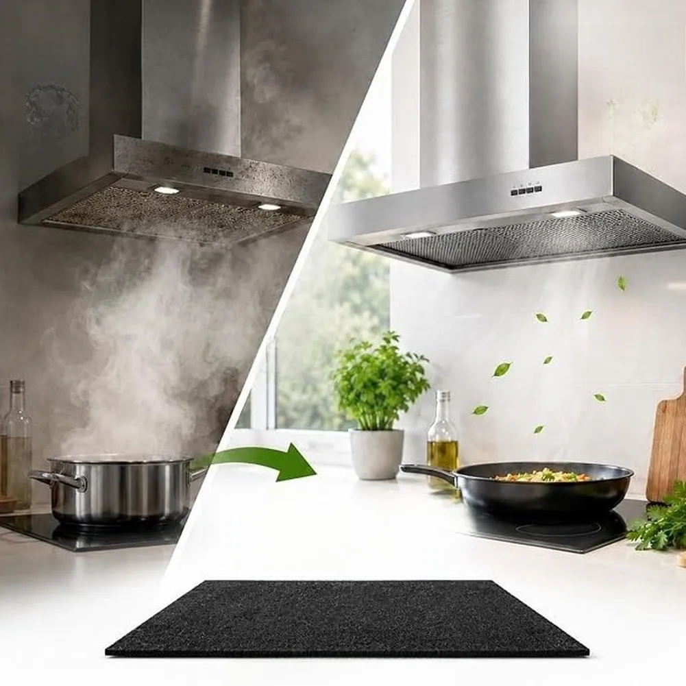 2pcs Activated Carbon Filter Cotton for Range Hood Applications Works with Both Carbon Suction and Circulating Air Systems