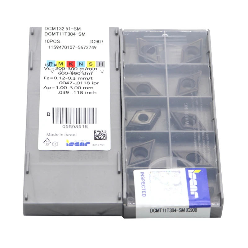 DCMT11T304-SM IC907 IC908 10PCS Interne Drehen Werkzeug Hartmetall Insert Fräsen Cutter CNC Werkzeug Zubehör für DCMT11T304 Klinge