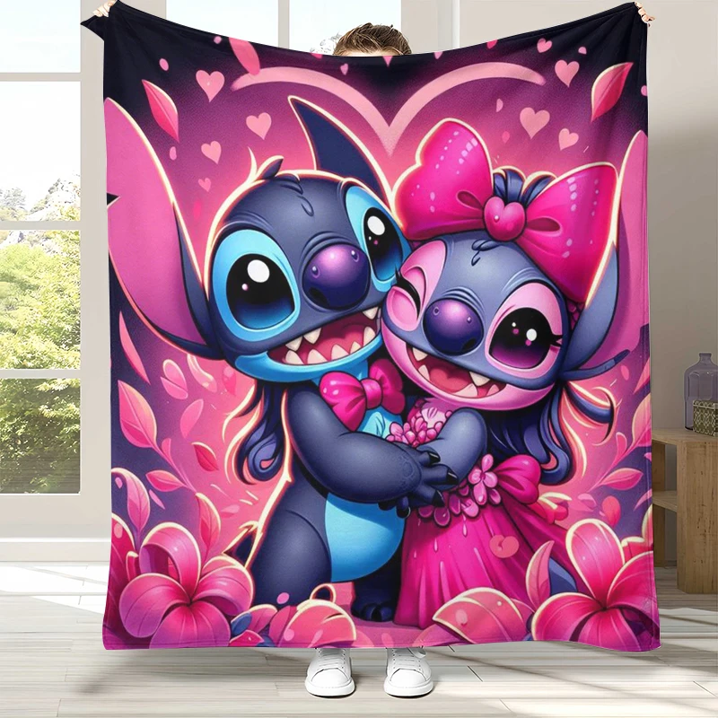 

Фланелевое одеяло с рисунком Kawaii S-Stitch, ультрамягкое теплое плюшевое одеяло для дома, спальни, кровати, дивана, кемпинга, пикника, подарок для детей