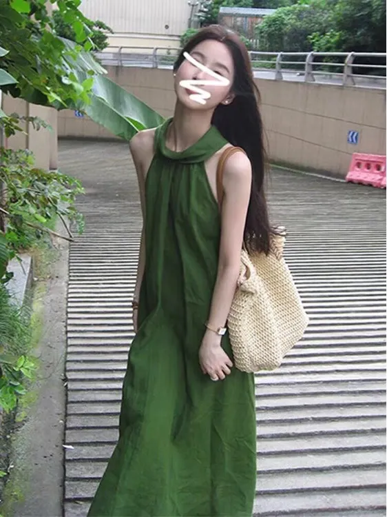 تنورة صيفية جديدة للسيدات من Dr Beautiful Beach Holiday تنورة طويلة من Ele Lady Sle بخصر فضفاض على شكل حرف A