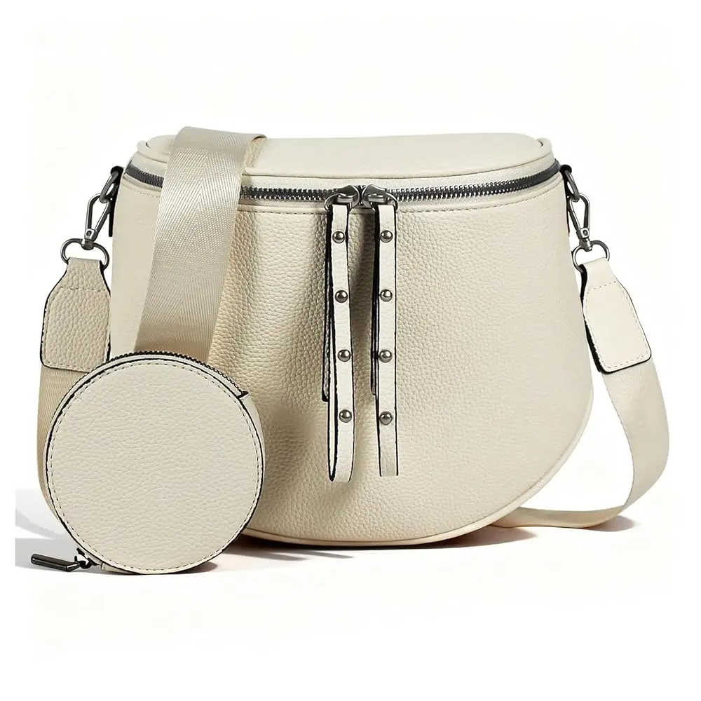 Crossbody Bags for Women, Large Vegan Leather Trendy Bum Bag