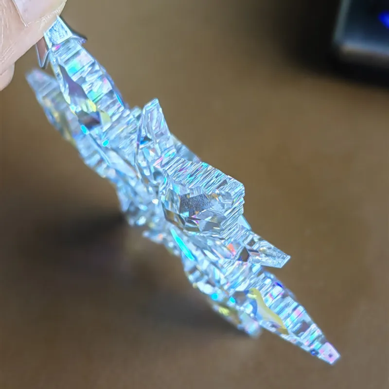 Top Quality Crystal Snowflake Pendant Window Suncatcher Glass Christmas Tree Ornament Hanging Car Decoration Rainbow Collector