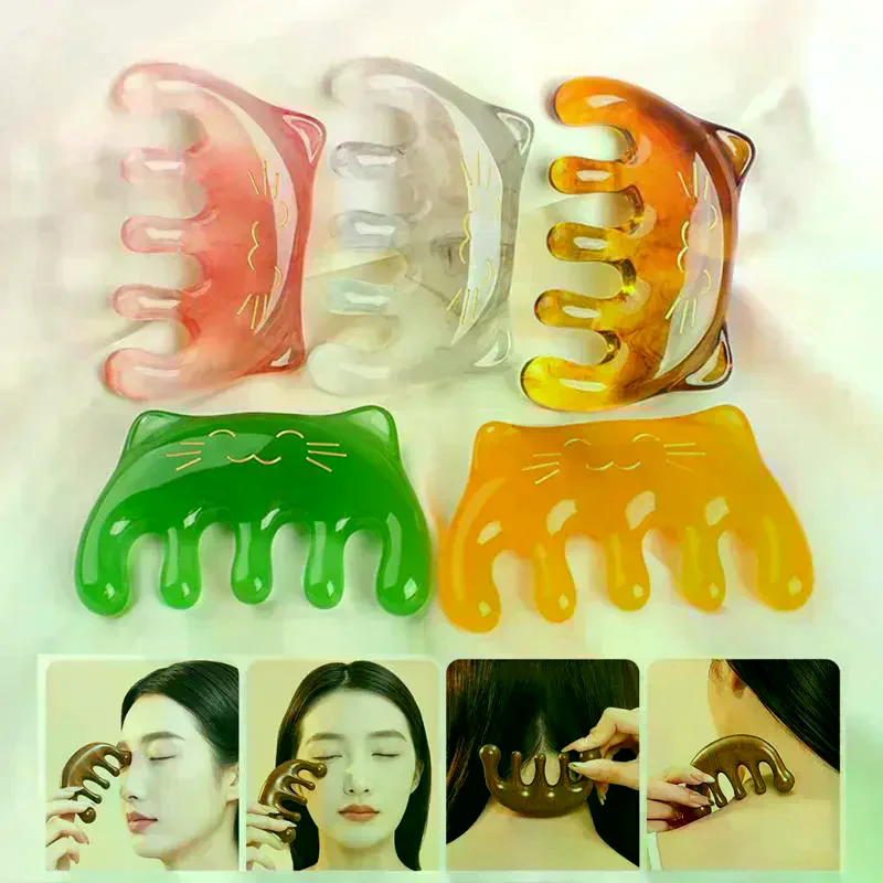 /ACR/Resin Wide Toothed Comb Tighten Skin Reduce Guasha SPA Scalp Massage Brush Pocket Comb Skin/Hair Care Tool 1 Pcs