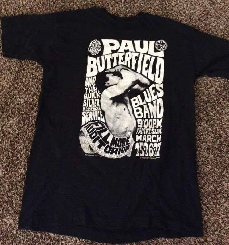 PAUL BUTTERFIELD BLUES BAND Shirt Black VTG Unisex S-5XL 2C109