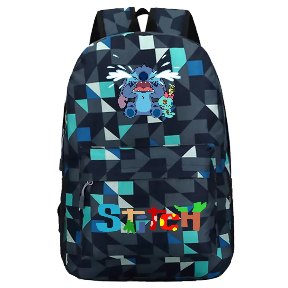 HOT Stitch Schoolbag Backpack Plaid Starry Sky Lightning Schoolbag Student Canvas Casual Print Backpack Travel Bag