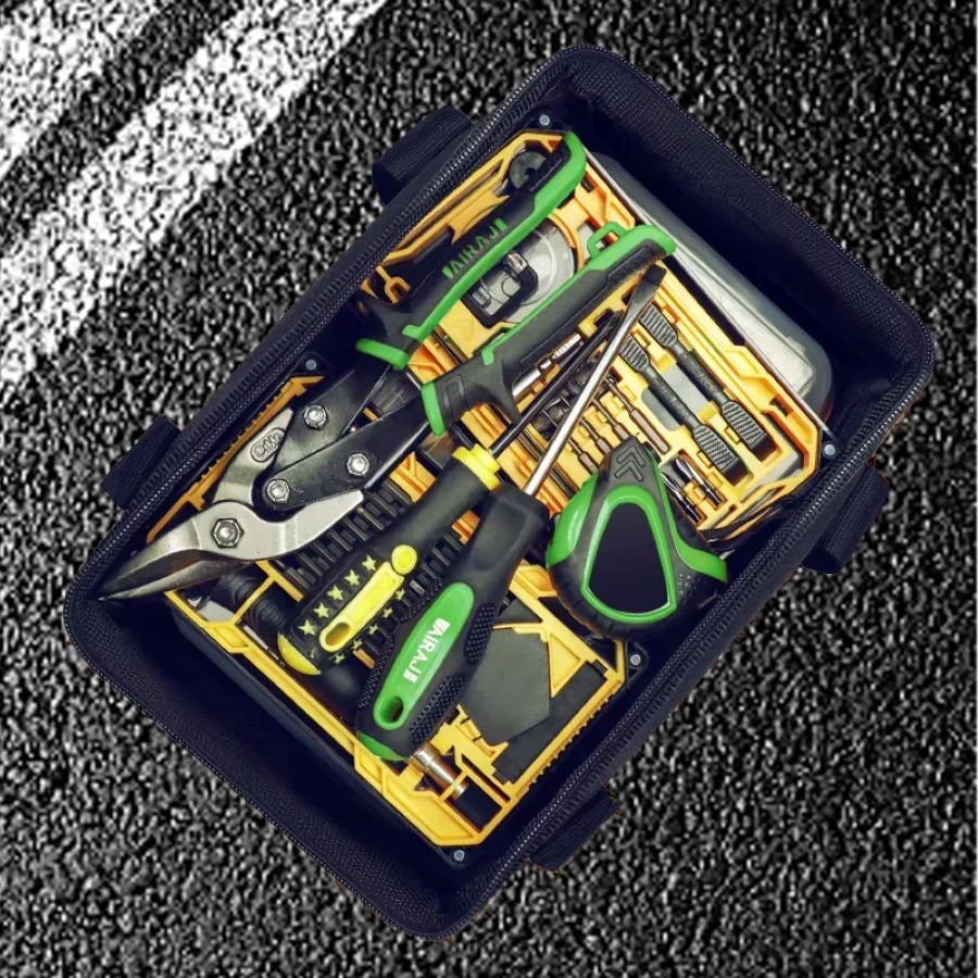 New Square Bag with 30% More Capacity Waterproof Multi Pockets Organizer Pouch Electrician Tools Bucket Laoa