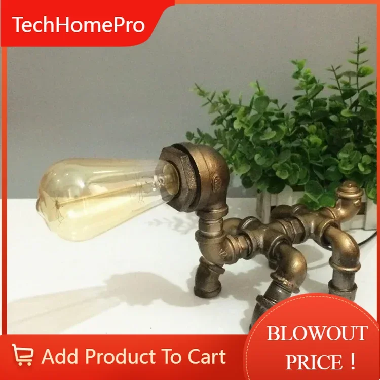 TechHPIndustrial Style Retro American Student Dormitory Children's Bedroom Living Room Bedside Bar Plug-in Household Table Lamp