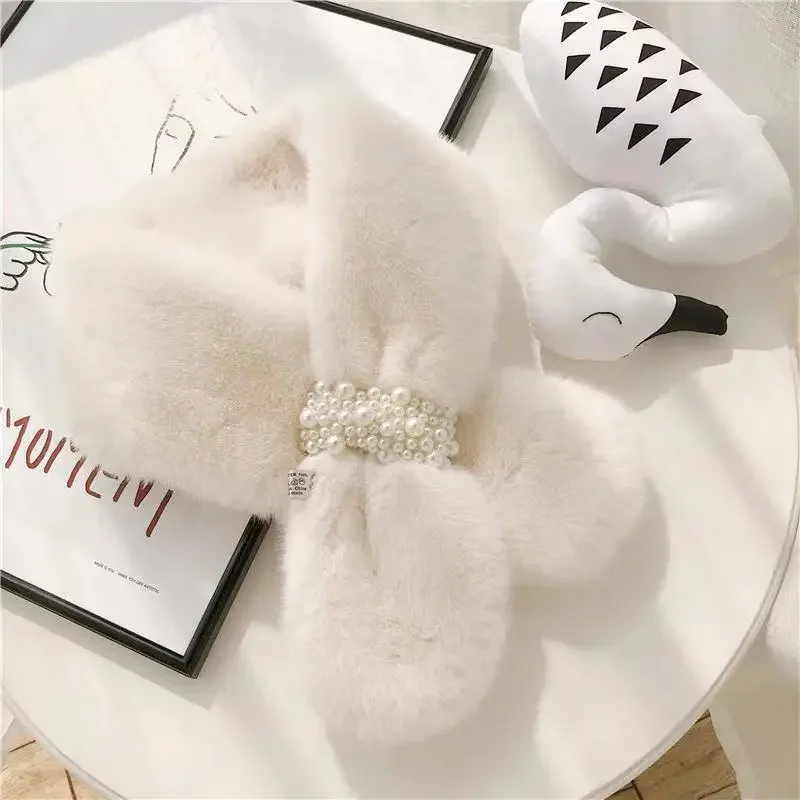 المرأة الشتاء فو الأرنب الفراء وشاح دافئ لينة الرقبة أدفأ الكورية نمط طوق دافئ الرقبة شال لخريف شتاء الإكسسوارات