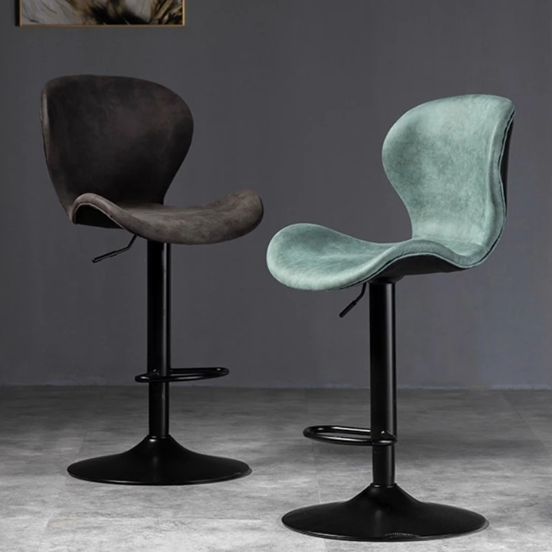 

Bar Stool Adjustable Height Metal Swivel Stool & Ergonomic Seat Extra Lumbar Support &Waterproof Chair Set Restaurant Furniture