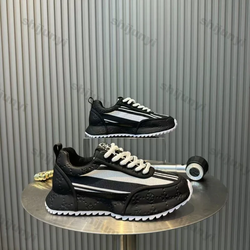 

Men's Platform Sneakers 2025 New Summer Breathable Comfortable Casual Shoes Fashion Lace-up Height Increase Vulcanized Shoes