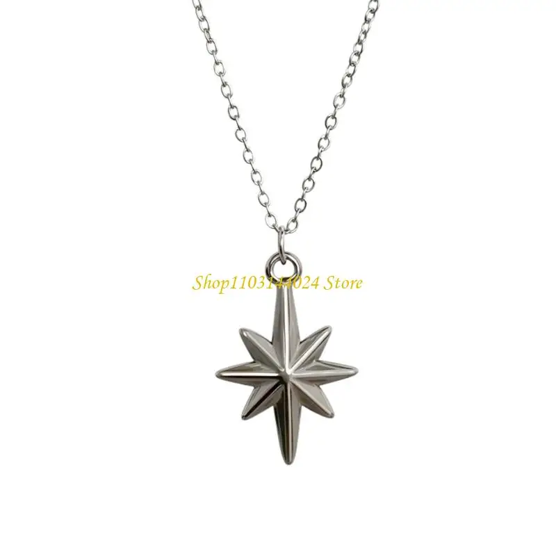 N5KE Chain Pendant Necklace for Women, Silver Tone Stainless Steel Jewelry for Commute Styling, Parties and Easy Gifting