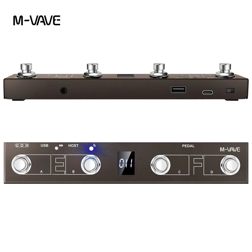 M-vave Chocolate Plus Wireless MIDI Controller Pro Keyboard 4 Buttons Foot Switch Supports MIDI Host Interface Control Function
