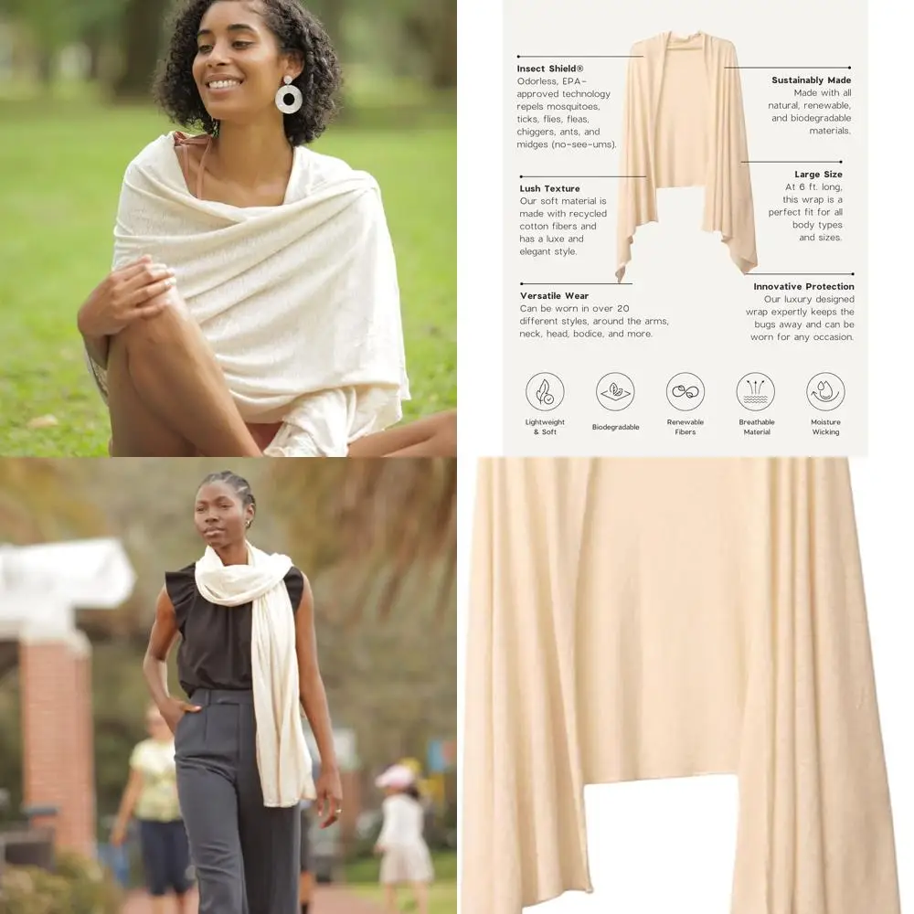 

Устойчивая к насекомым мягкая накидка из переработанного хлопка с защитой от насекомых ® Отпугивает комары, клещи и многое другое