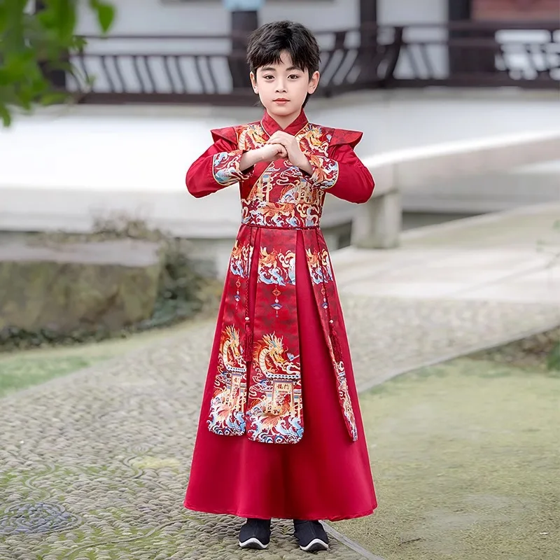 

Boys Hanfu Chinese Ancient Kids School Uniforms Costumes Children Warrior Swordsman Cosplay Performance Clothing