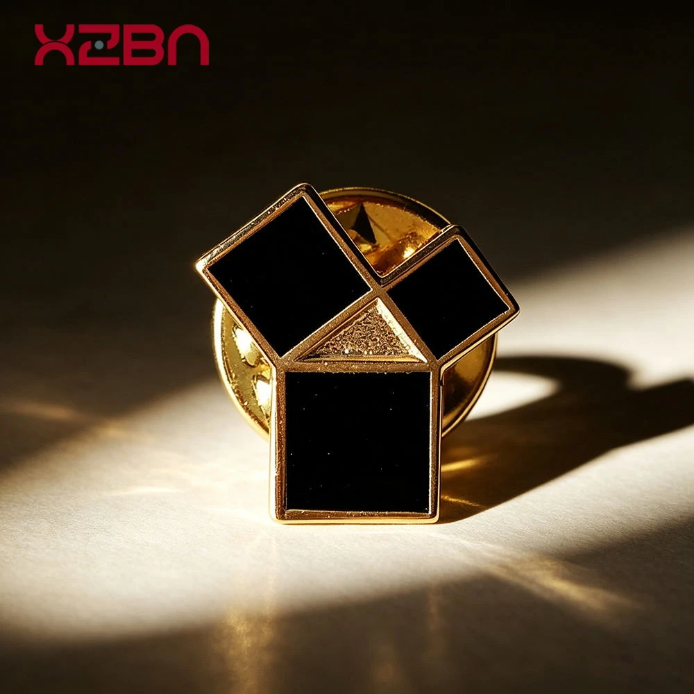Masonic Black Lapel Pins Blue Freemason Badge Mason Freemason The 47th Edition of Euclid Gold Plated Copper Material