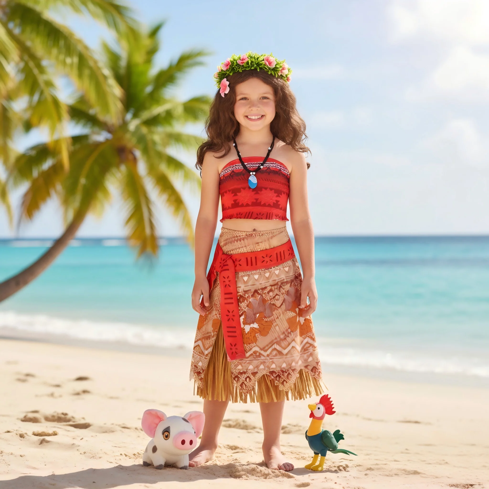Vestido de Princesa Vaiana de Moana con un Solo Hombro para Niñas, Disfraz de Aventura, Ropa de Playa, Carnaval, Fiesta de Cumpleaños para 1-12 Años (2026)