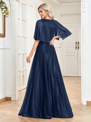 Imagen 2 del producto Vestidos de Noche formales elegantes y brillantes con cuello en V y manga de murciélago, vestidos largos de lujo con lentejuelas para mujer, vestidos para fiesta de boda, cóctel, graduación y graduación