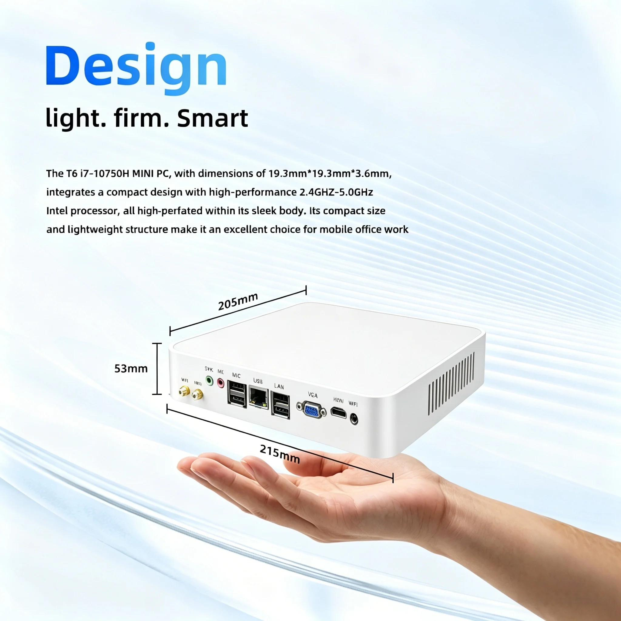 TexHoo Mini PC Computer Intel Core i7 10750H i5-2520M N5095 CPU Desktops Win11 Pro System Unit Office ITX DDR4 NVMe WiFi6 BT5.2