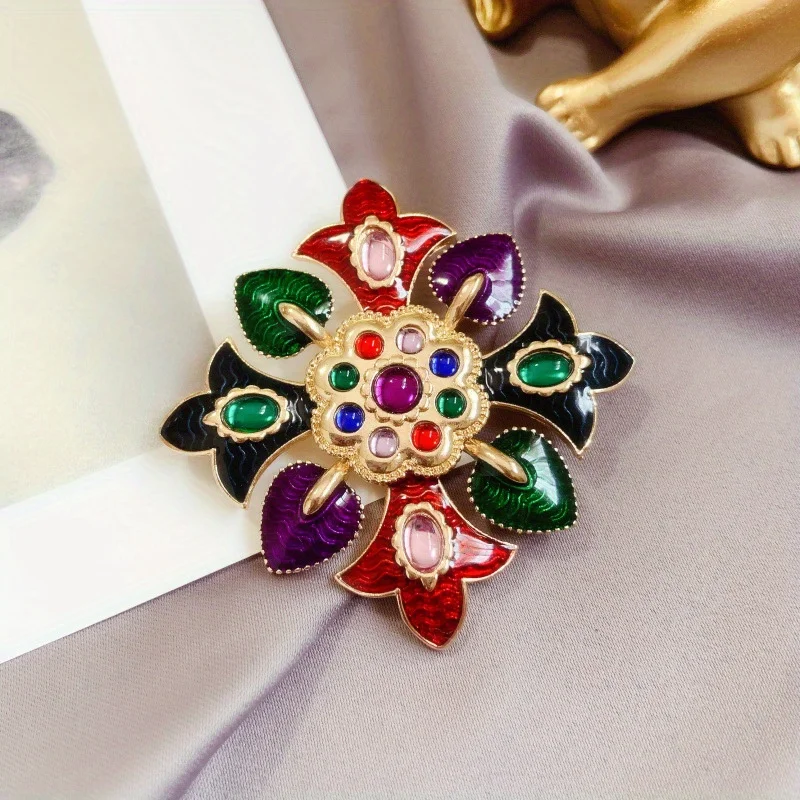 Exquisite Kristall perlen nadel im Barockstil-hohles geometrisches Rechteck design, königlicher