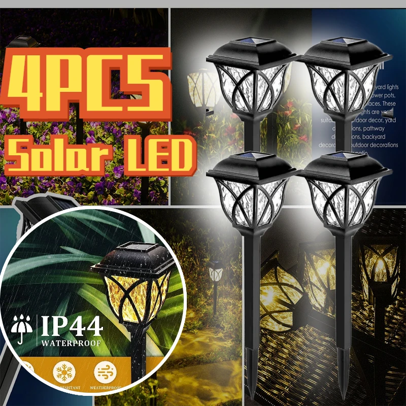 4/2pcs Water Ripple Led Solar Lawn Lights Outdoor Waterproof Warm Light Garden Decoration Lamp Walkway Path Villa Yard Driveway