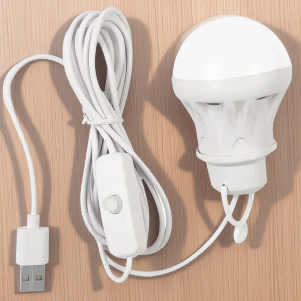 100/240CM 5V LED USB Portable Lantern Camping Lights USB Bulb Power Bank for Tent Hiking Lamp